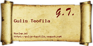 Gulis Teofila névjegykártya